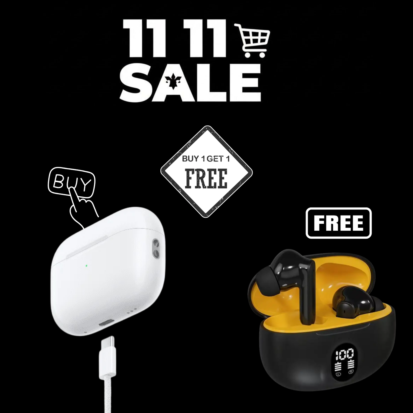 Buy1 Get 1 Free Apple AirPods Pro (2nd Gen) & Stereo AirBuds