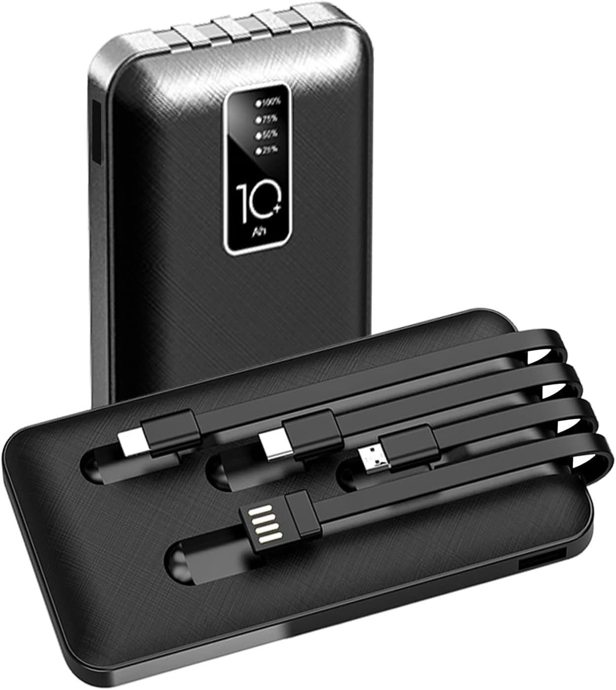 4 in 1 Built-in Cable Power Bank -10000 mAh