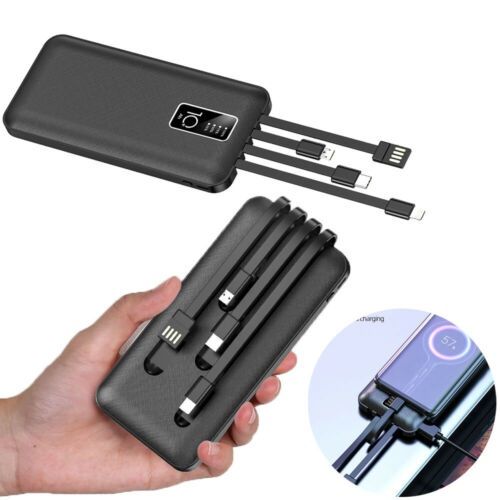 4 in 1 Built-in Cable Power Bank -10000 mAh